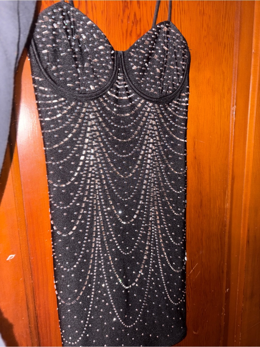 Windsor Black Beaded Mini Dress